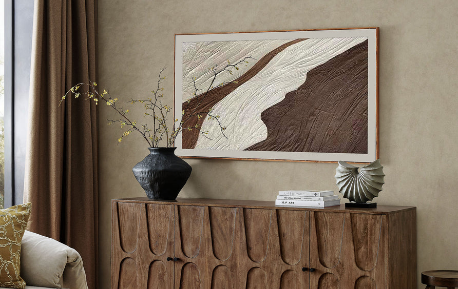 Vadstena 72" Mango Wood Sideboard Cabinet in Walnut