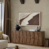 Vadstena 72" Mango Wood Sideboard Cabinet in Walnut