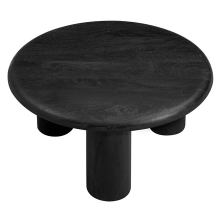 Mavina Round Mango Wood Coffee Table in Black