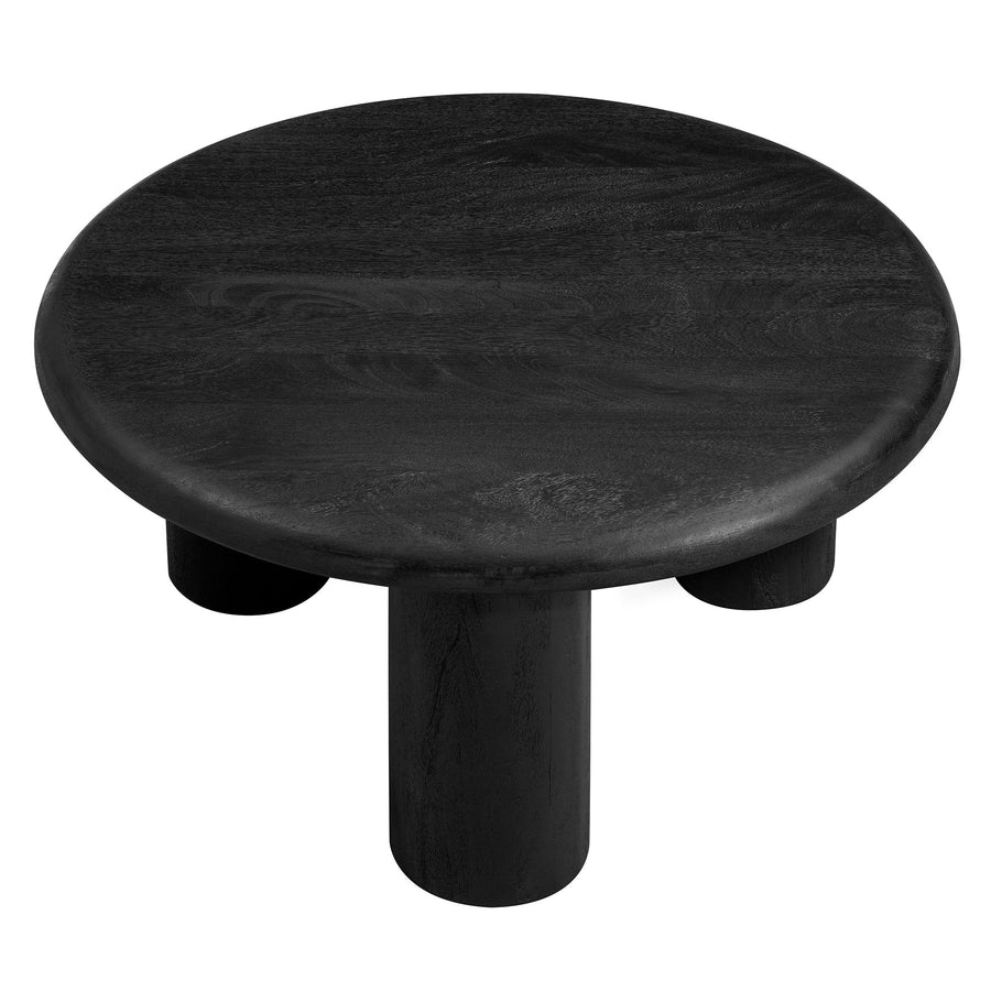 Lochlan Round Mango Wood Coffee Table in Black