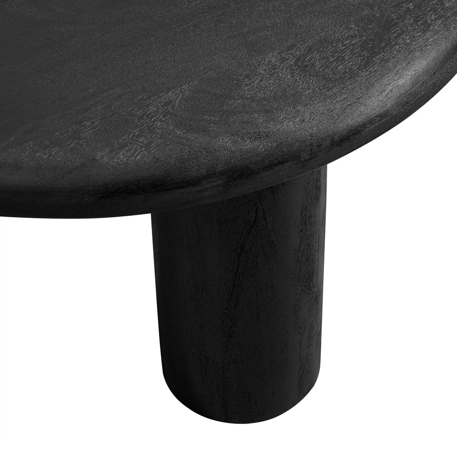 Lochlan Round Mango Wood Coffee Table in Black