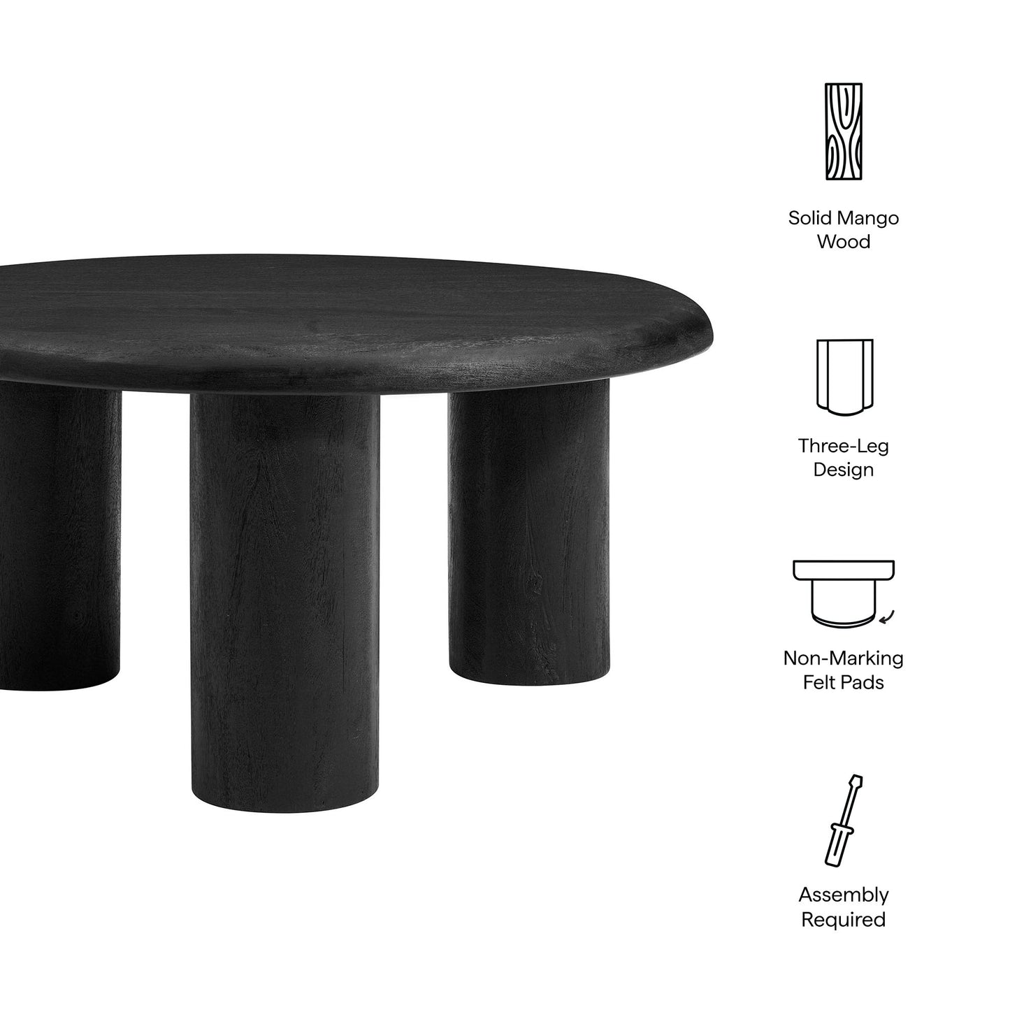 Mavina Round Mango Wood Coffee Table by Furniture For America