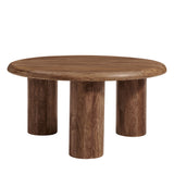 Lochlan Round Mango Wood Coffee Table in Walnut