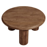 Lochlan Round Mango Wood Coffee Table in Walnut