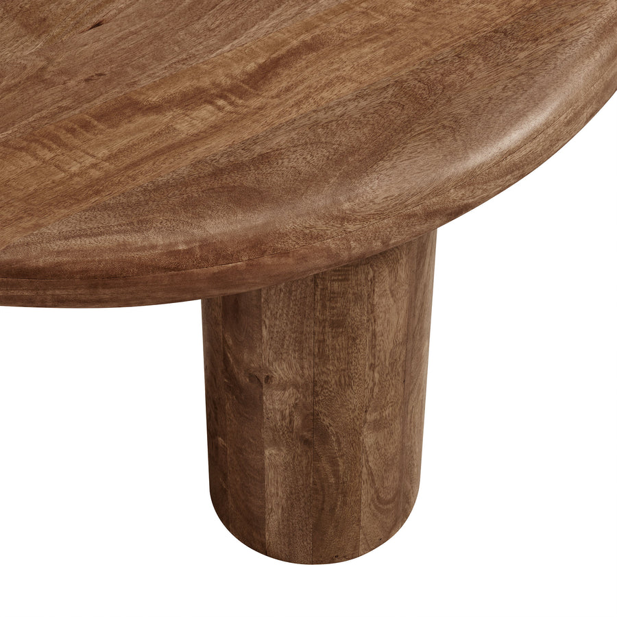 Lochlan Round Mango Wood Coffee Table in Walnut