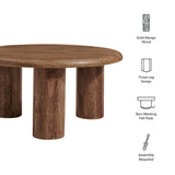 Lochlan Round Mango Wood Coffee Table in Walnut