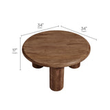 Lochlan Round Mango Wood Coffee Table in Walnut