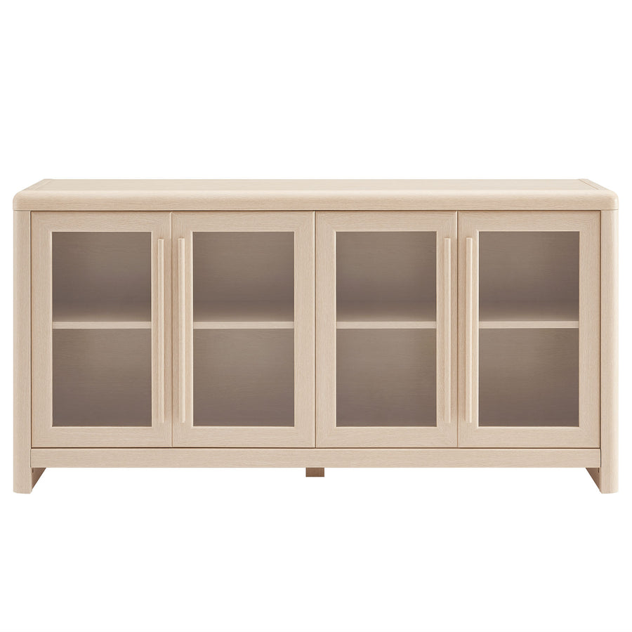Linnea 4-Door Sideboard Storage Display Cabinet in Ash