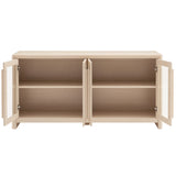Linnea 4-Door Sideboard Storage Display Cabinet in Ash