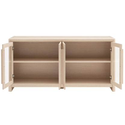 Evren 4-Door Sideboard Storage Display Cabinet by Furniture For America