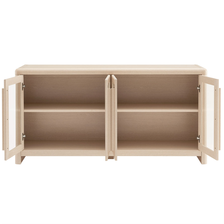 Linnea 4-Door Sideboard Storage Display Cabinet in Ash