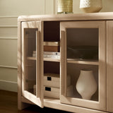 Linnea 4-Door Sideboard Storage Display Cabinet in Ash