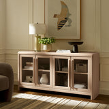 Linnea 4-Door Sideboard Storage Display Cabinet in Ash