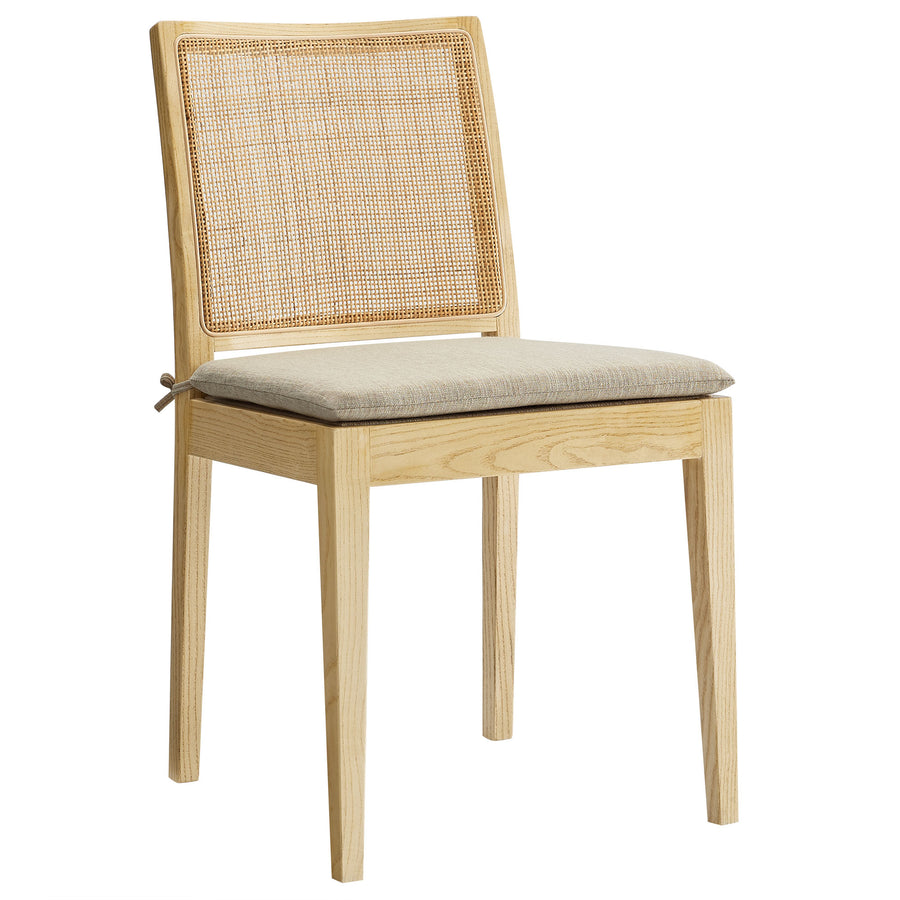 Yucca Wood and Rattan Dining Chair in Natural