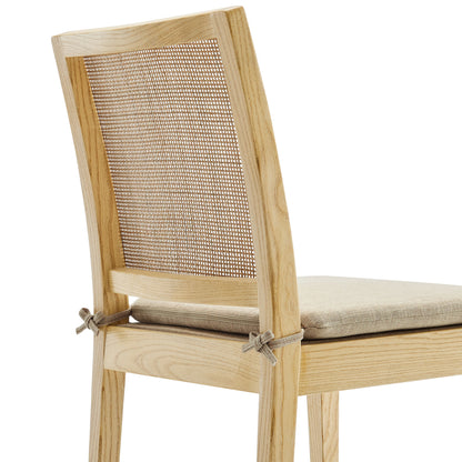 Ovard Wood and Rattan Dining Chair by Furniture For America