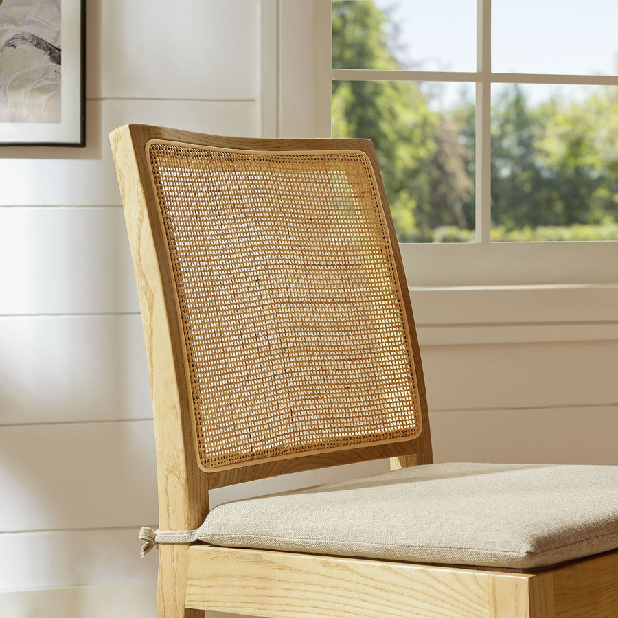 Yucca Wood and Rattan Dining Chair in Natural