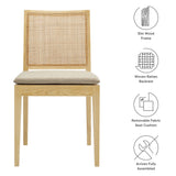 Yucca Wood and Rattan Dining Chair in Natural