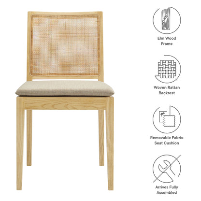 Ovard Wood and Rattan Dining Chair by Furniture For America