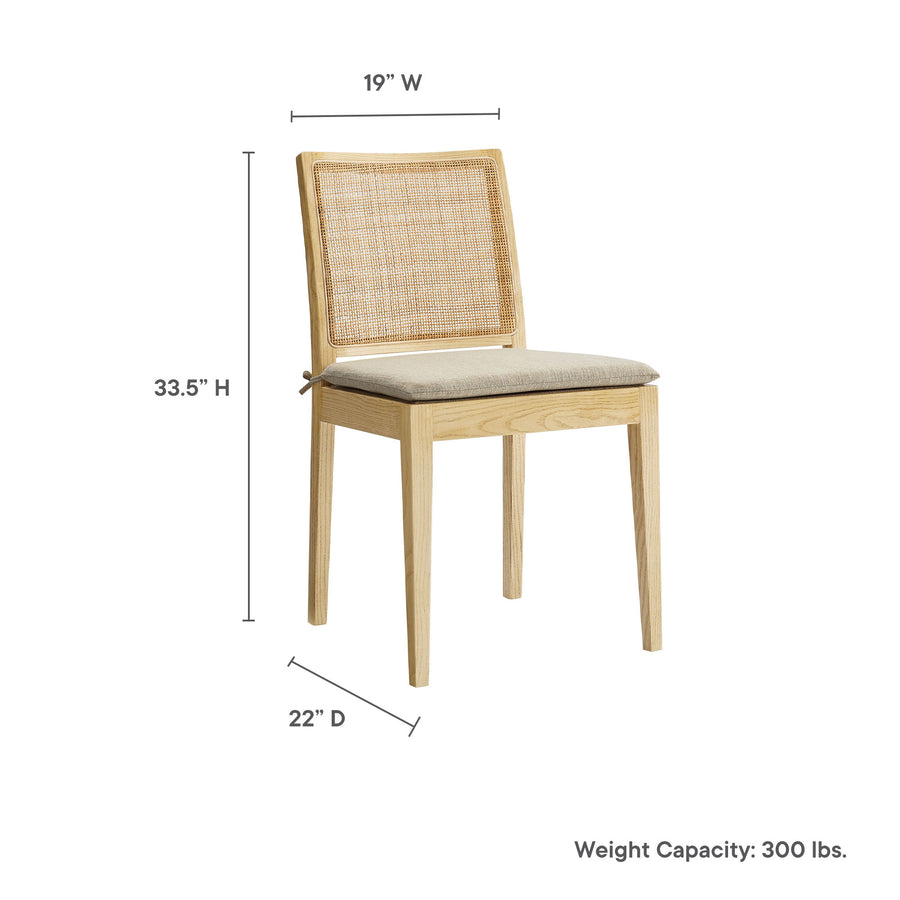Yucca Wood and Rattan Dining Chair in Natural