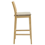 Yucca Wood and Rattan Bar Stool in Natural