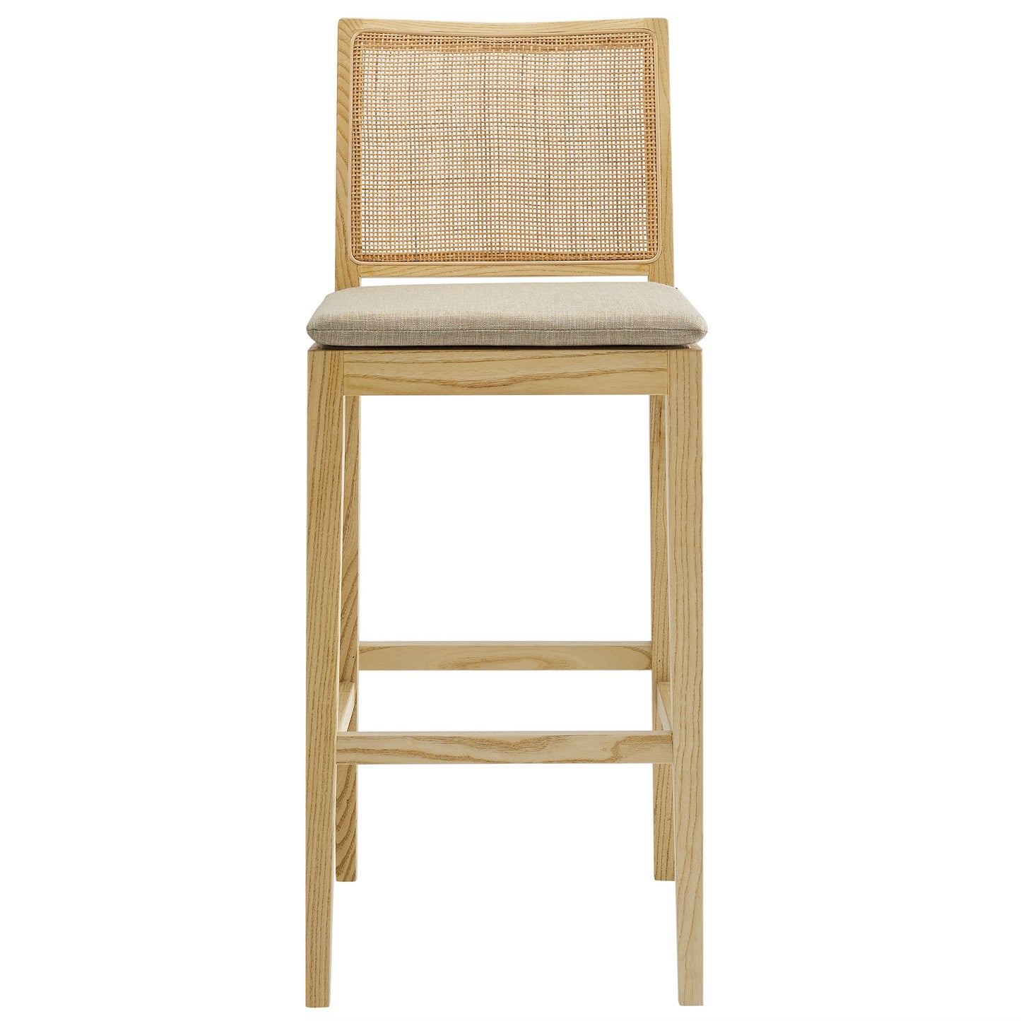 Ovard Wood and Rattan Bar Stool by Furniture For America