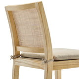 Yucca Wood and Rattan Bar Stool in Natural
