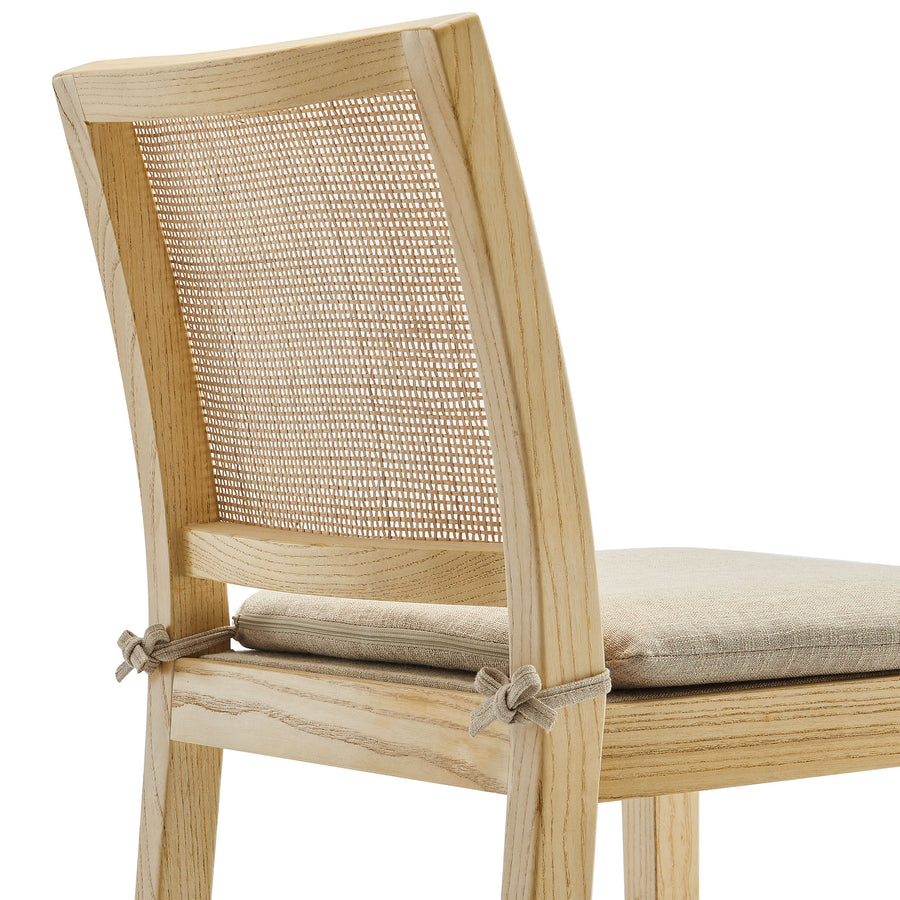 Yucca Wood and Rattan Bar Stool in Natural