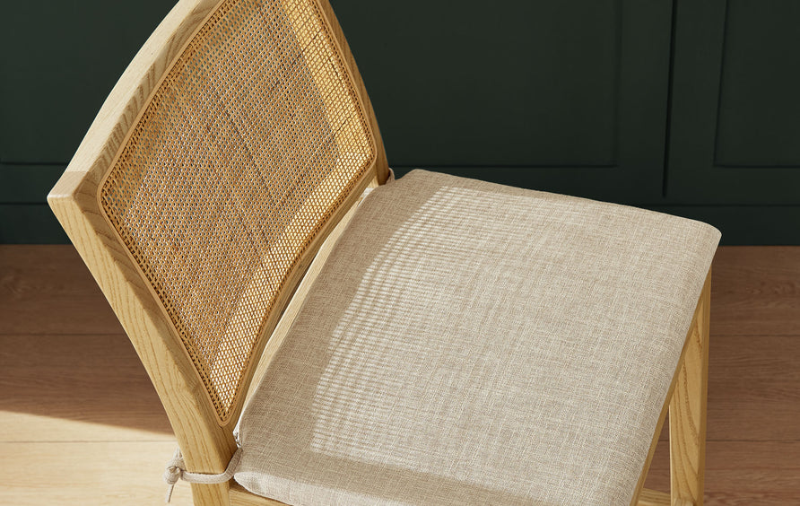 Yucca Wood and Rattan Bar Stool in Natural