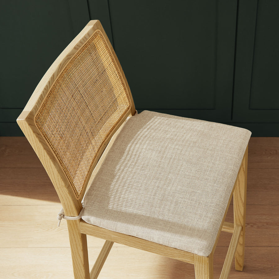 Yucca Wood and Rattan Bar Stool in Natural