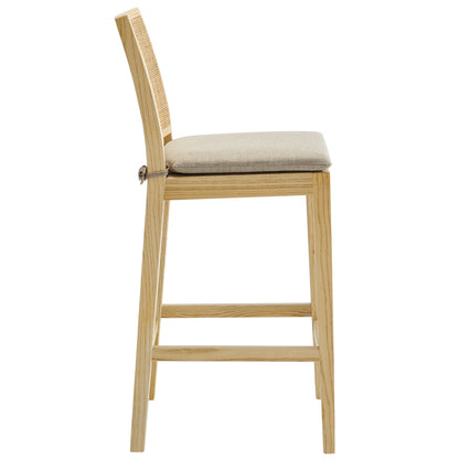 Ovard Wood and Rattan Counter Stool by Furniture For America