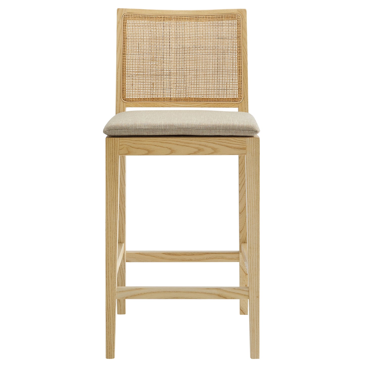 Ovard Wood and Rattan Counter Stool by Furniture For America
