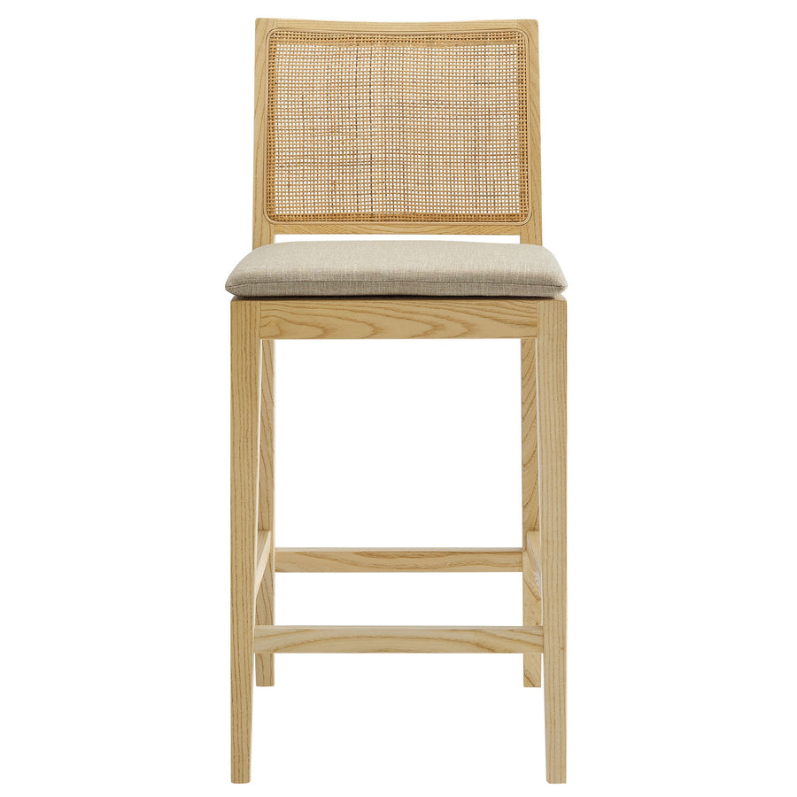 Yucca Wood and Rattan Counter Stool in Natural