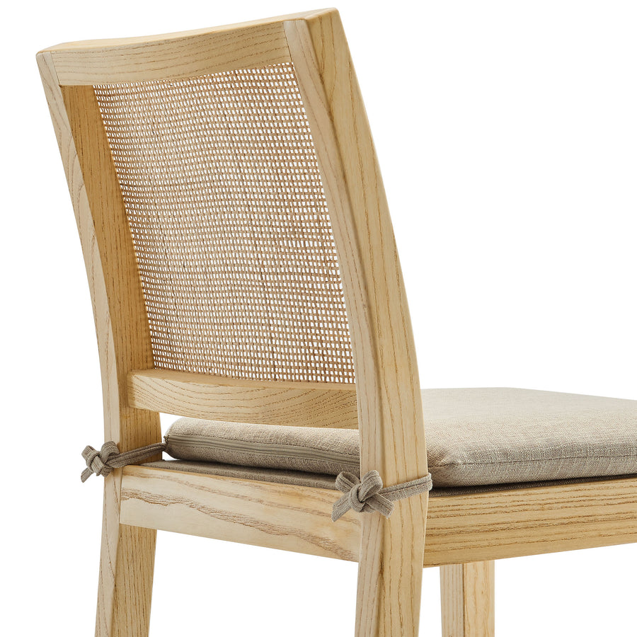 Yucca Wood and Rattan Counter Stool in Natural