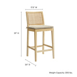Yucca Wood and Rattan Counter Stool in Natural