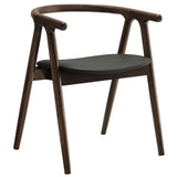 Hyssop Vegan Leather and Wood Dining Chair in Black