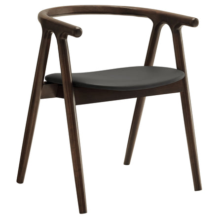 Henry Vegan Leather and Wood Dining Chair in Black