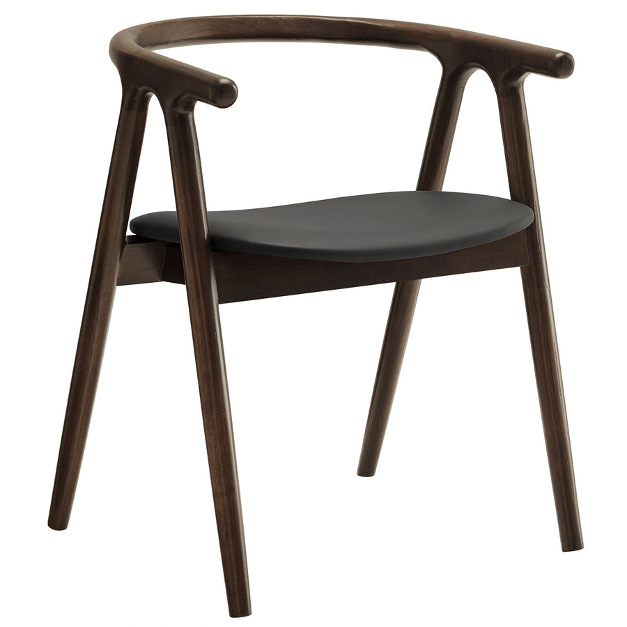 Hyssop Vegan Leather and Wood Dining Chair in Black
