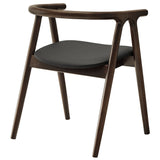 Hyssop Vegan Leather and Wood Dining Chair in Black