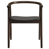 Hyssop Vegan Leather and Wood Dining Chair in Black