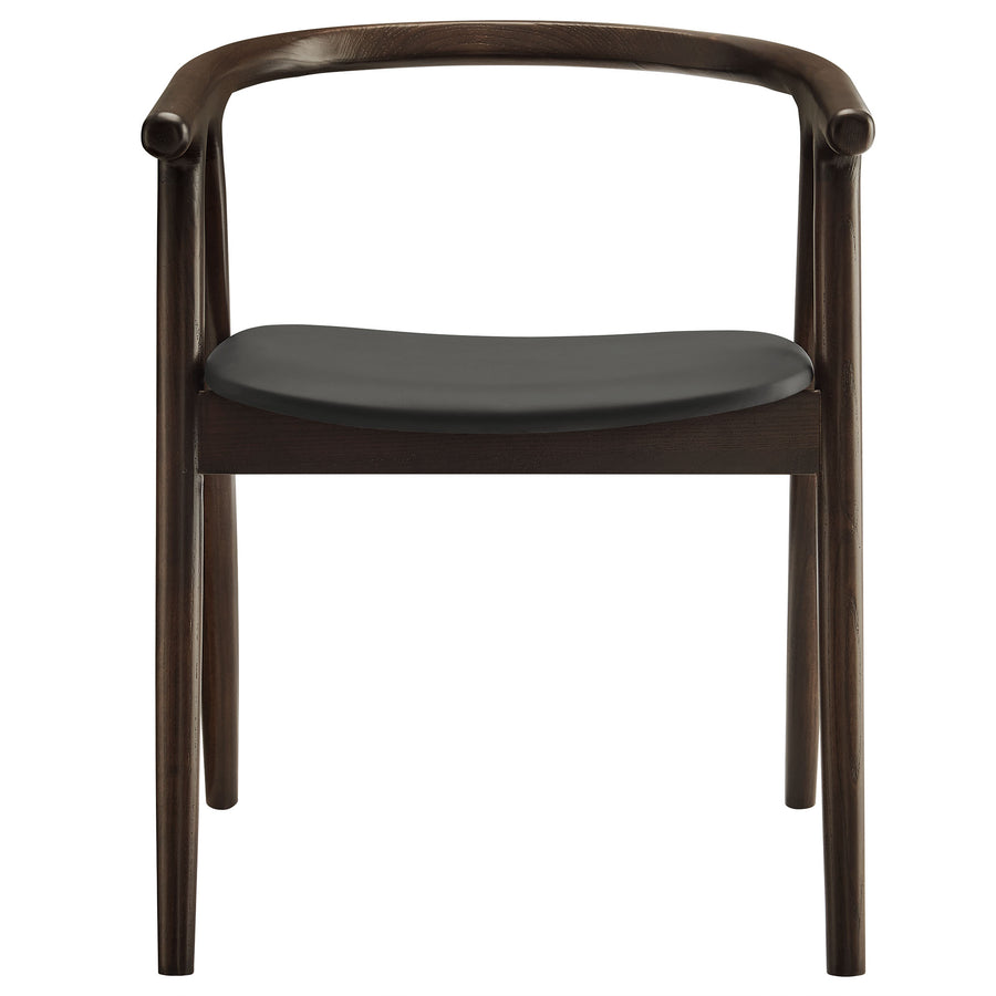Hyssop Vegan Leather and Wood Dining Chair in Black