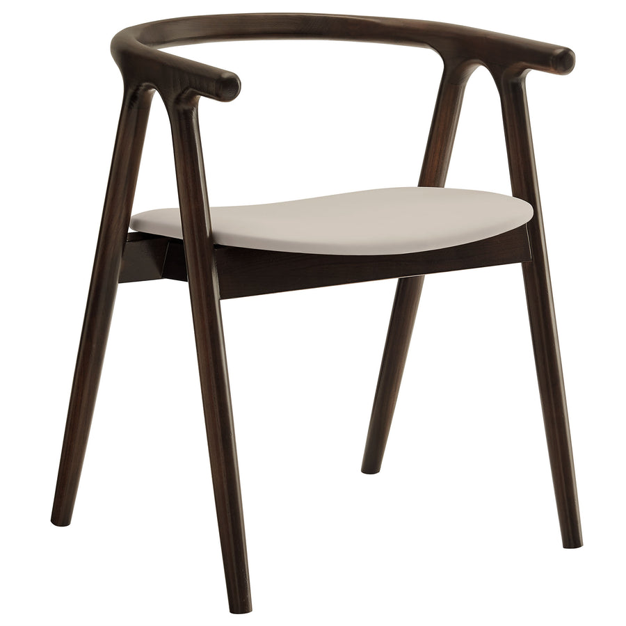 Hyssop Vegan Leather and Wood Dining Chair in Stone