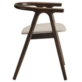 Hyssop Vegan Leather and Wood Dining Chair in Stone