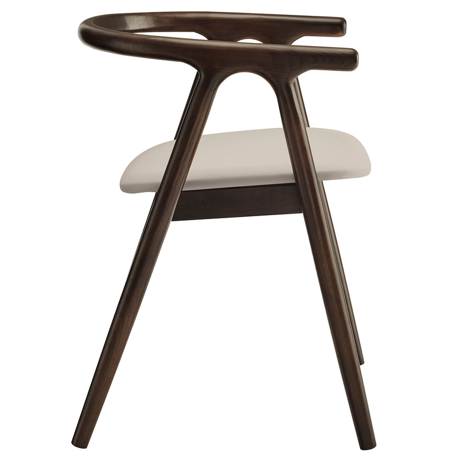 Hyssop Vegan Leather and Wood Dining Chair in Stone