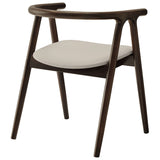 Hyssop Vegan Leather and Wood Dining Chair in Stone