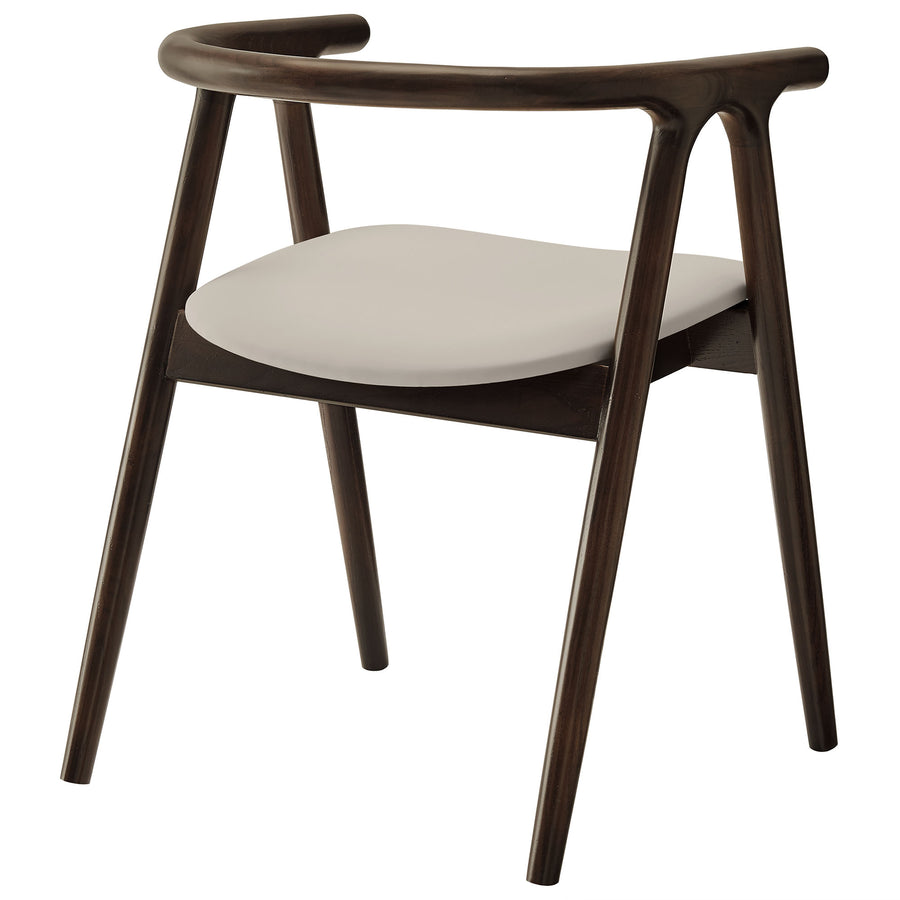 Hyssop Vegan Leather and Wood Dining Chair in Stone