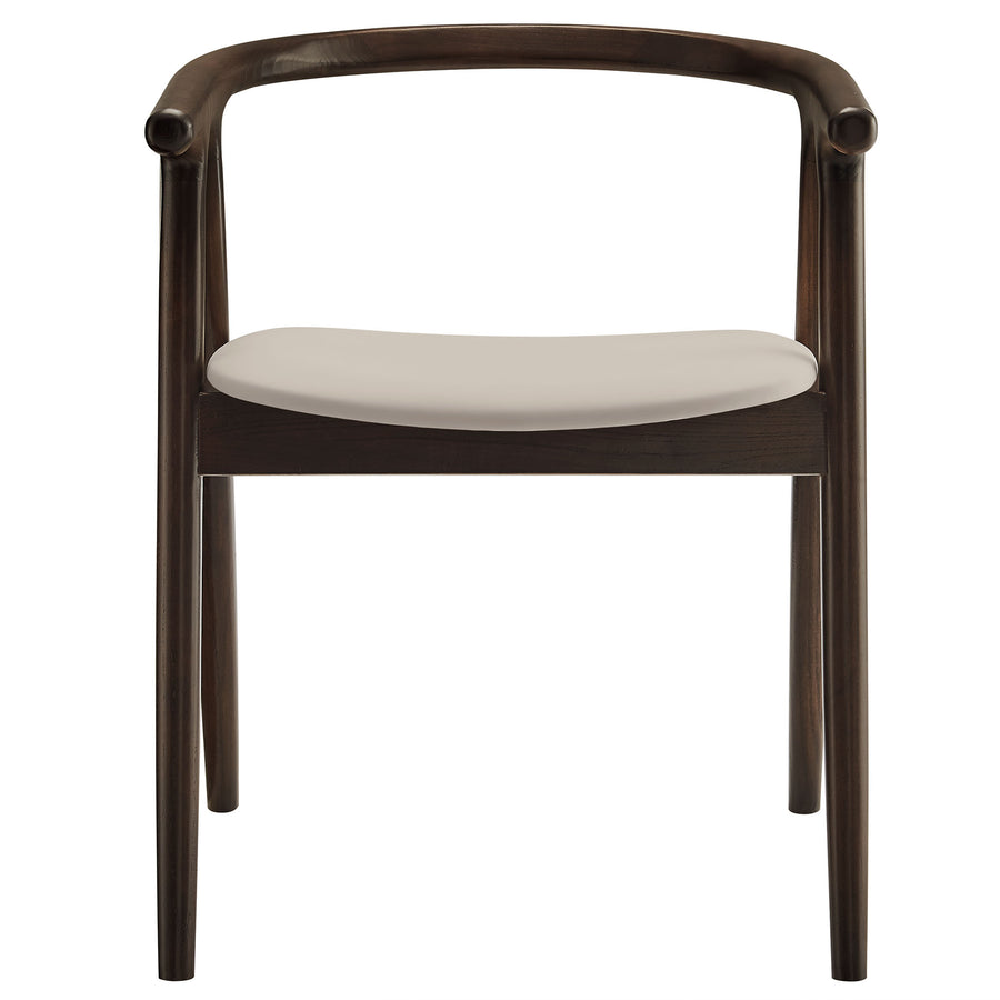 Hyssop Vegan Leather and Wood Dining Chair in Stone