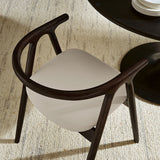 Hyssop Vegan Leather and Wood Dining Chair in Stone