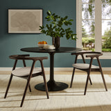 Hyssop Vegan Leather and Wood Dining Chair in Stone