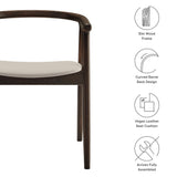 Hyssop Vegan Leather and Wood Dining Chair in Stone