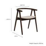 Hyssop Vegan Leather and Wood Dining Chair in Stone